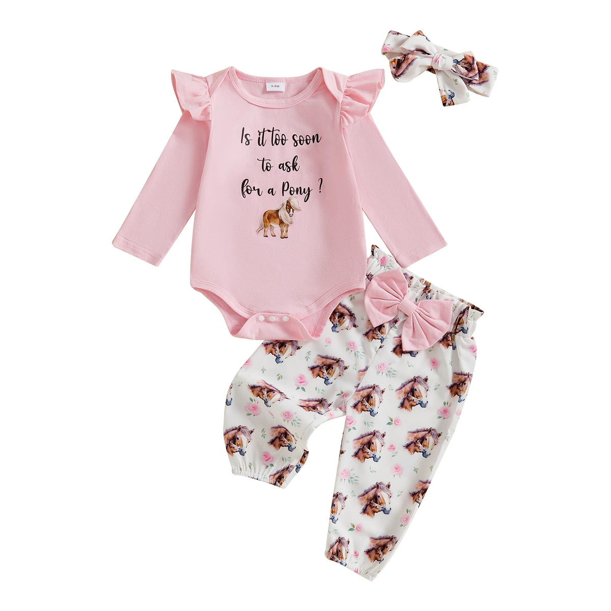 Western Baby Girl Fall Outfit Long Sleeve New Cowgirl in Town Romper Horse/Boots Print Pants Newborn Cowgirl Clothes