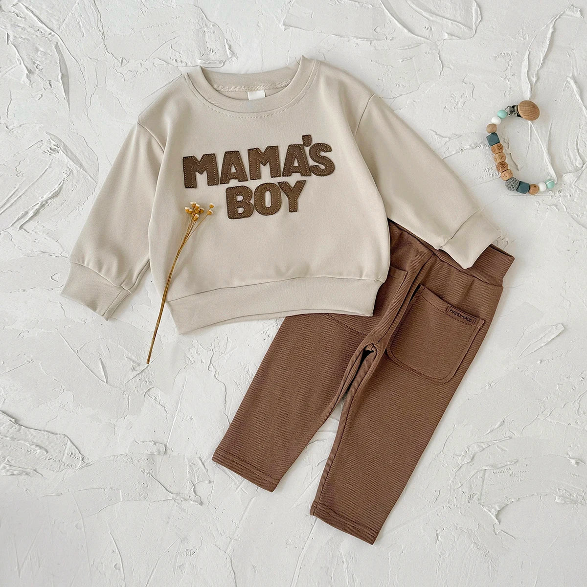 Baby Boy Clothes MAMA'S BOY Sets New Baby Girl Infant Outfit Sweatshirt Top Pants 2Pcs Long Sleeve Thicken Winter Infant Suit