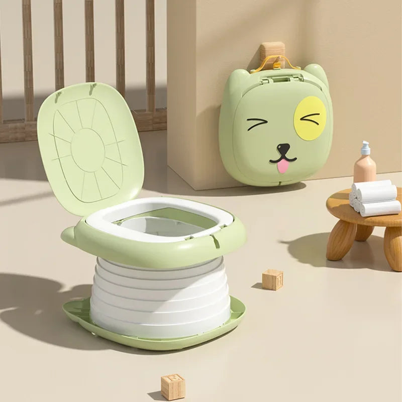 Portable Potty for Toddler Travel Foldable Potty Training Toilet for Car Camping Indoor Outdoor Bathroom for Baby Children Kids