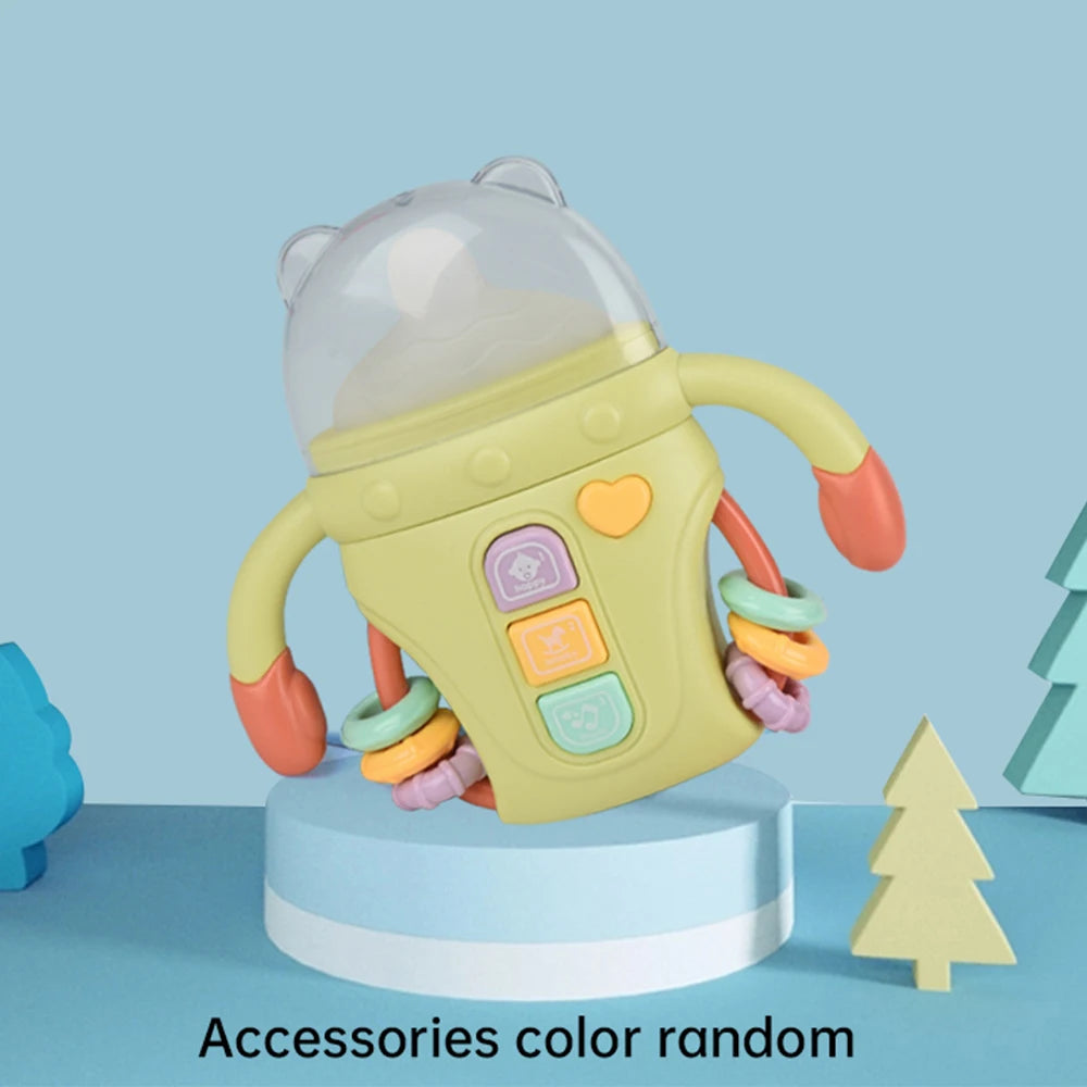 Baby Rattle Toy Musical Sensory Learning Toy with Music and Lights Pacifier Teething for Toddlers Boys and Girls Gifts 0-24M