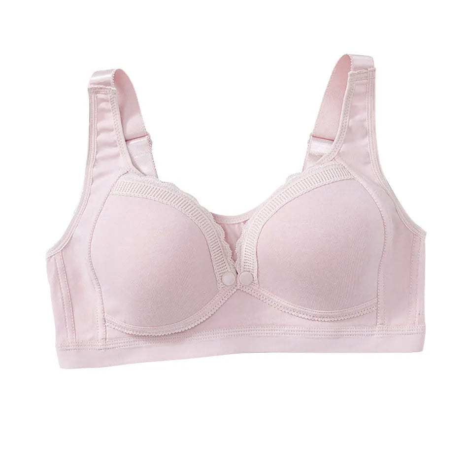 Traceless Maternity Bra Pregnant Women Comfortable And Breathable Cotton Front Open Button Breastfeeding Bra Large Size Bralette