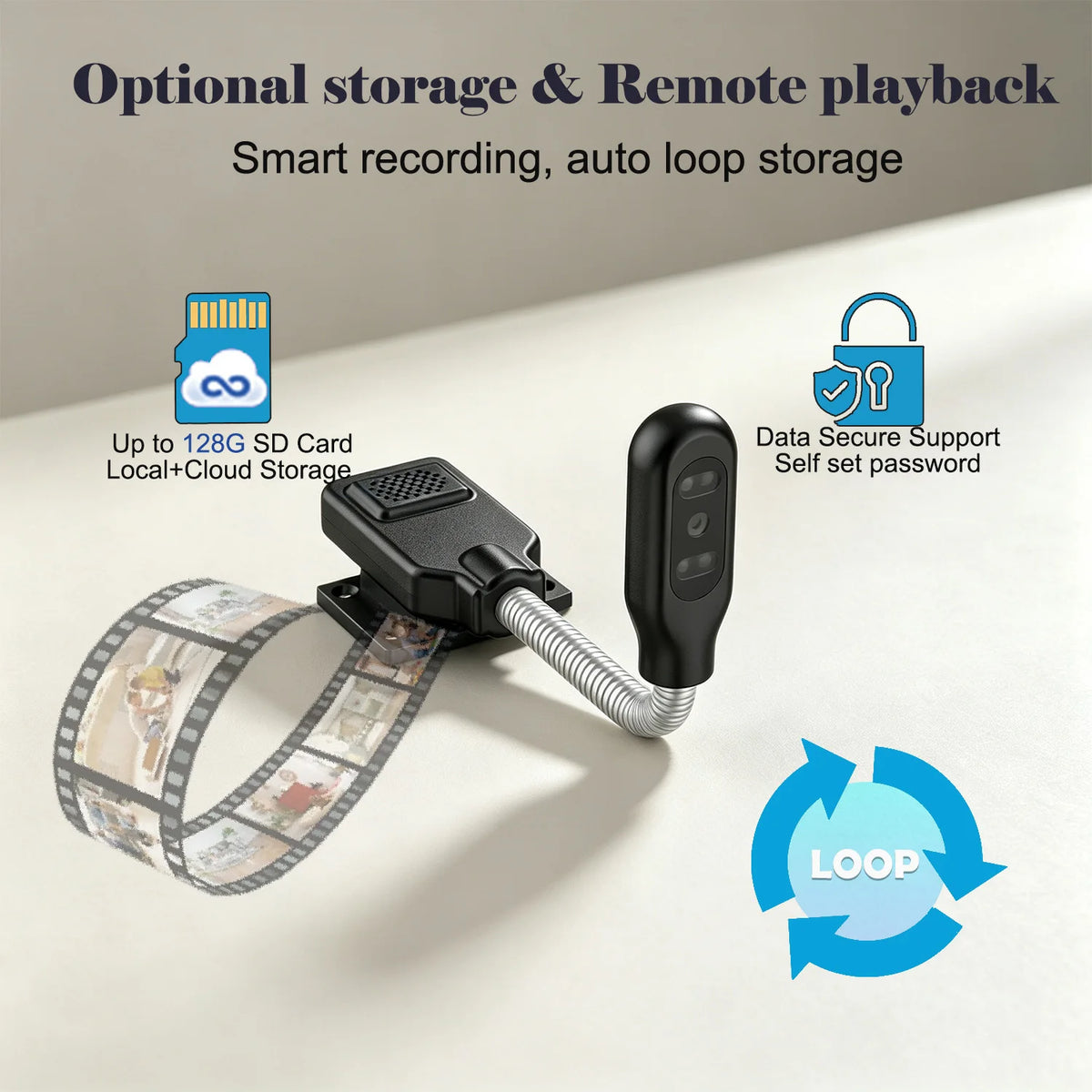 Next‑Gen Flexible Gooseneck WiFi Baby & Pet Monitor Camera, Plug‑Play Zero Installation, Two‑Way Audio Home Security Cam