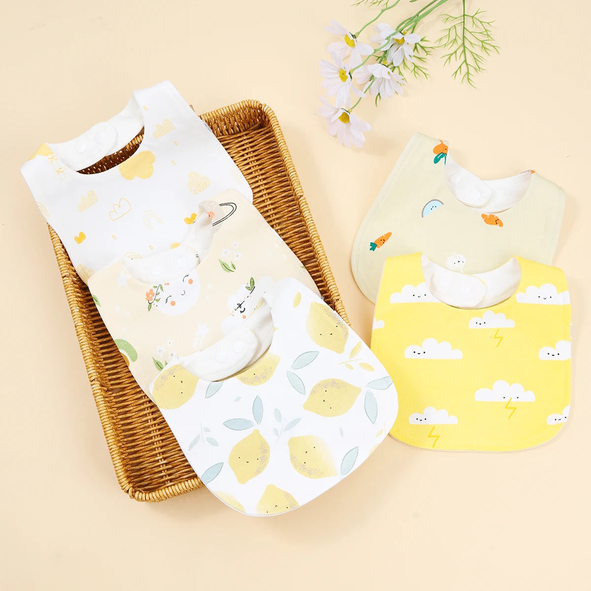 5Pcs Baby Bibs Burp Clothes Cotton Newborn Bibs for Girls Boys Baby Stuff Infant Accessories Toddler Saliva Towels Baby Care