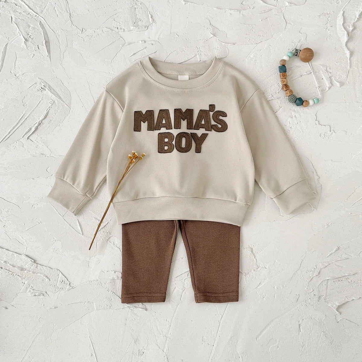 Baby Boy Clothes MAMA'S BOY Sets New Baby Girl Infant Outfit Sweatshirt Top Pants 2Pcs Long Sleeve Thicken Winter Infant Suit