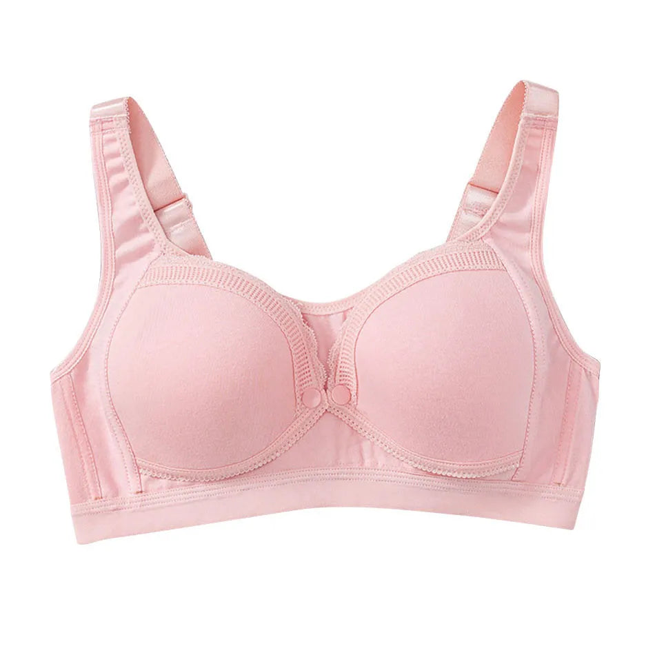 Traceless Maternity Bra Pregnant Women Comfortable And Breathable Cotton Front Open Button Breastfeeding Bra Large Size Bralette