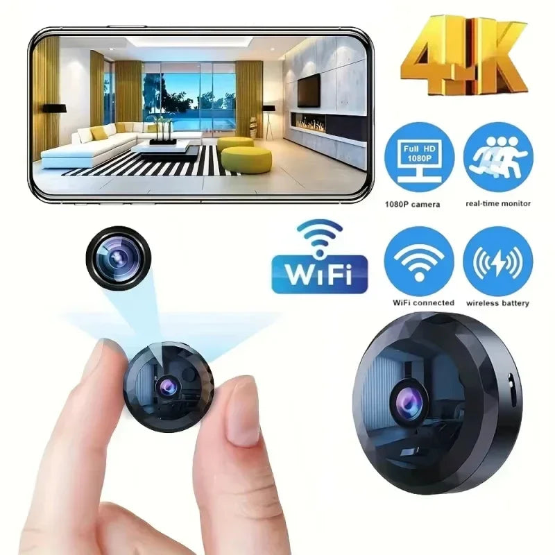 4K Mini WiFi Wireless Security Camera HD Night Vision Camcorder Baby Monitor Voice Video Home Surveillance Protection Cam New