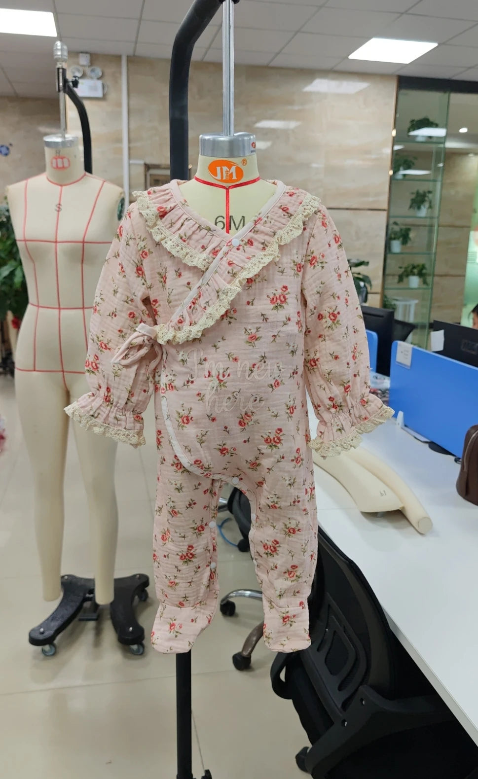 Baby Clothing Girl Fall Autumn Outfits Flower Print Long Sleeve Footed Jumpsuit, Headband Clothes