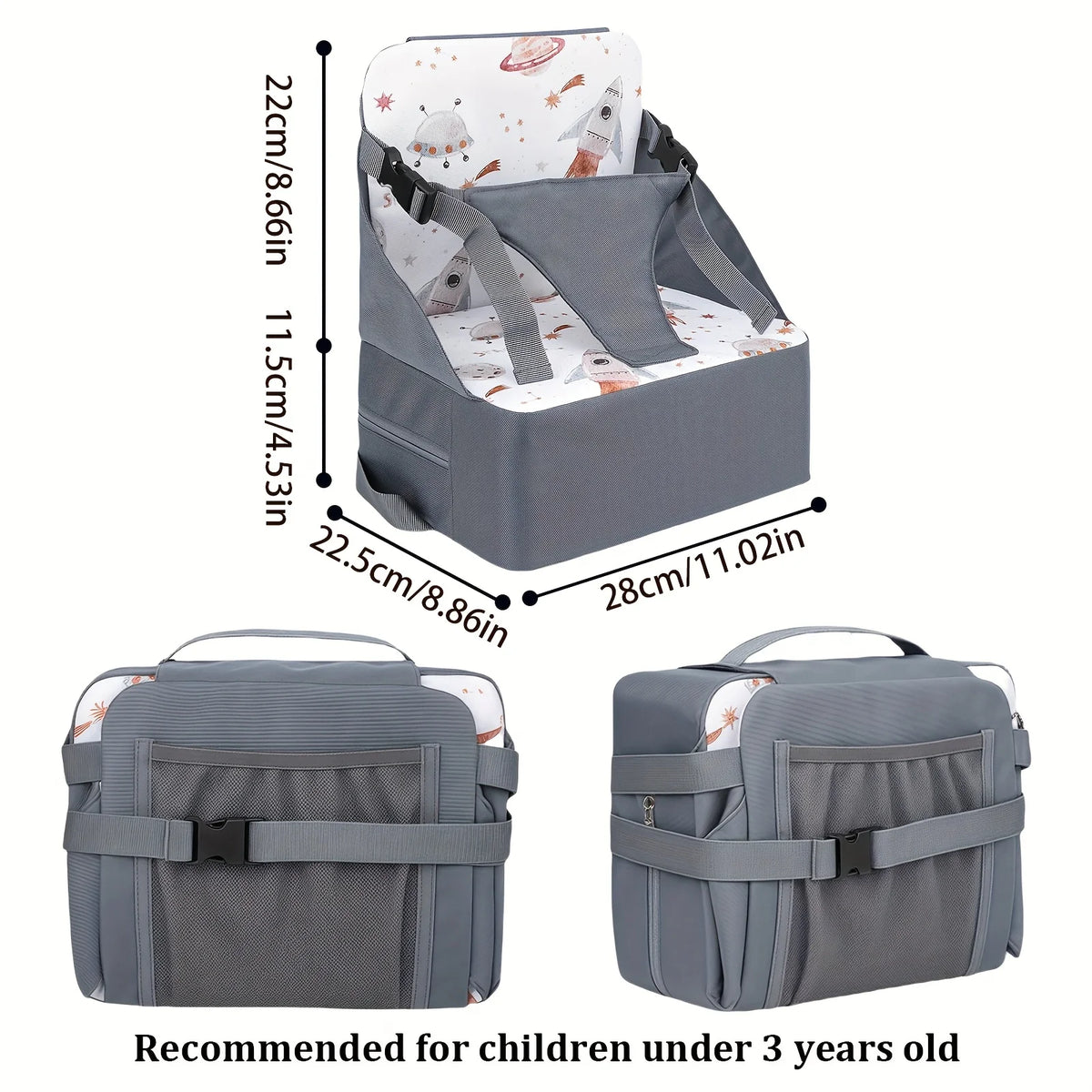Portable Foldable Baby Dining Booster Seat Non Slip Pad For 0 3 Years Old Boys Girls Christmas Halloween Holiday Gift Supplies