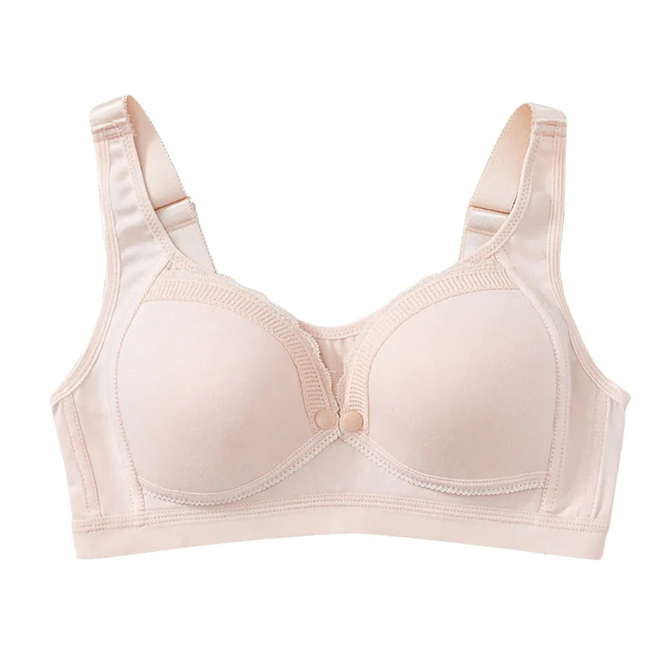 Traceless Maternity Bra Pregnant Women Comfortable And Breathable Cotton Front Open Button Breastfeeding Bra Large Size Bralette