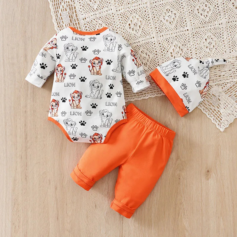 Autumn Lovely Comfortable lion 0-18 Months Newborn Knitted Boy Girl Infant Outfit Clothes Toddler Jumpsuit Costume Onesie baby