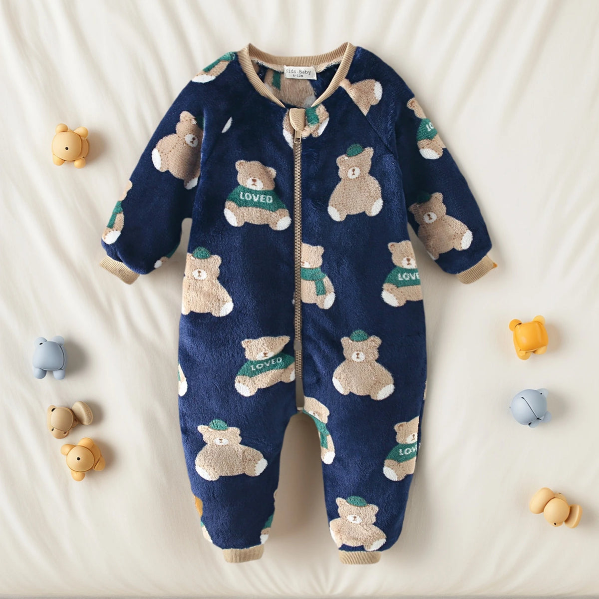 Winter Fleece Infants Thickened Long Sleeve Jumpsuits Warm Animals Baby Rompers Clothing Cute Bear