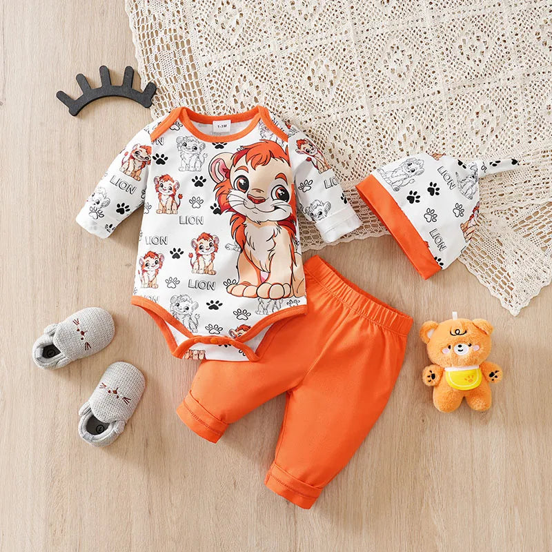 Autumn Lovely Comfortable lion 0-18 Months Newborn Knitted Boy Girl Infant Outfit Clothes Toddler Jumpsuit Costume Onesie baby
