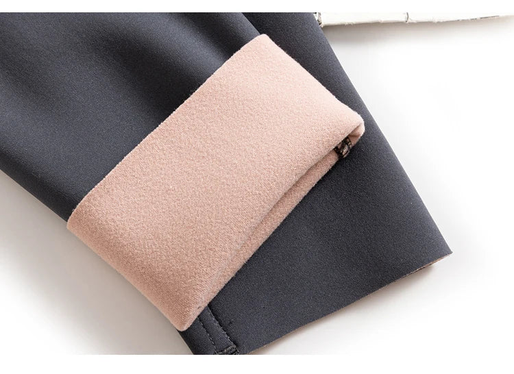 Winter Maternity Belly Pants with Pink Fleece Stretched High Waist Pregnant Woman Yoga Leggings Long Skinny Pregnancy Trousers