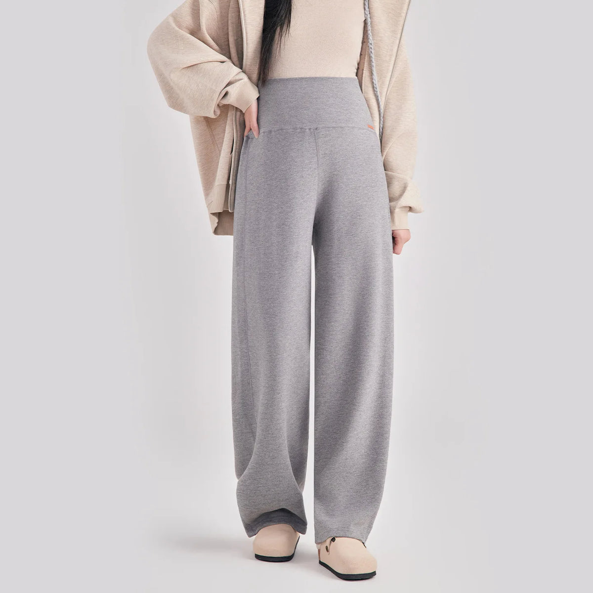 Maternity Pants Loose Soft Skin Friendly Thickened Polyester Belly Support Autumn Winter Comfortable Casual Drape Trousers