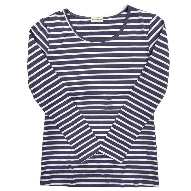 Striped Maternity T-shirts Long Sleeve Nursing Breastfeeding Clothes For Pregnant Women Cotton Postpartum Tees