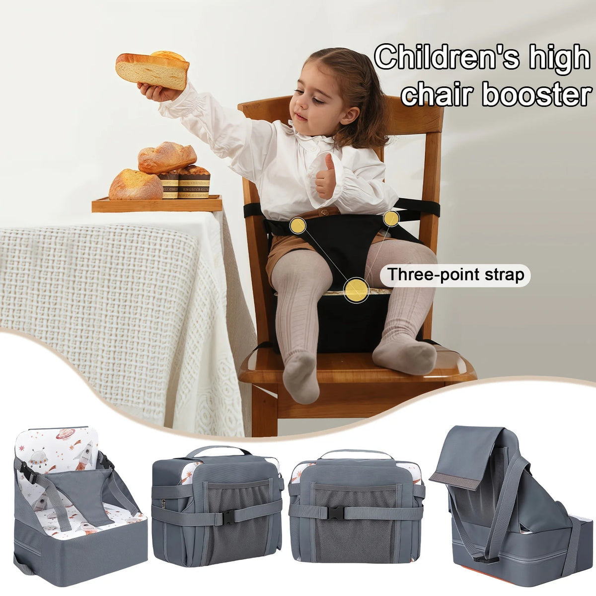 Portable Foldable Baby Dining Booster Seat Non Slip Pad For 0 3 Years Old Boys Girls Christmas Halloween Holiday Gift Supplies