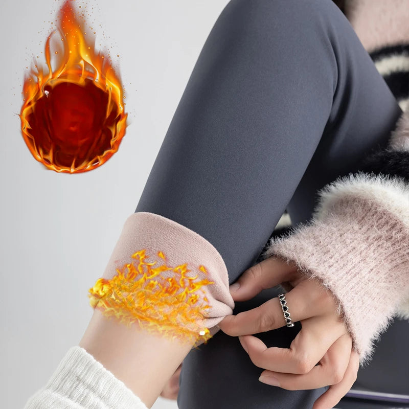 Winter Maternity Belly Pants with Pink Fleece Stretched High Waist Pregnant Woman Yoga Leggings Long Skinny Pregnancy Trousers