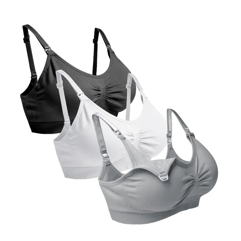 Soft Nursing Bras for Women Comfortable Maternity Bras Seamless Breastfeeding Bras with Easy Access Clips, Pregnancy Postpartum
