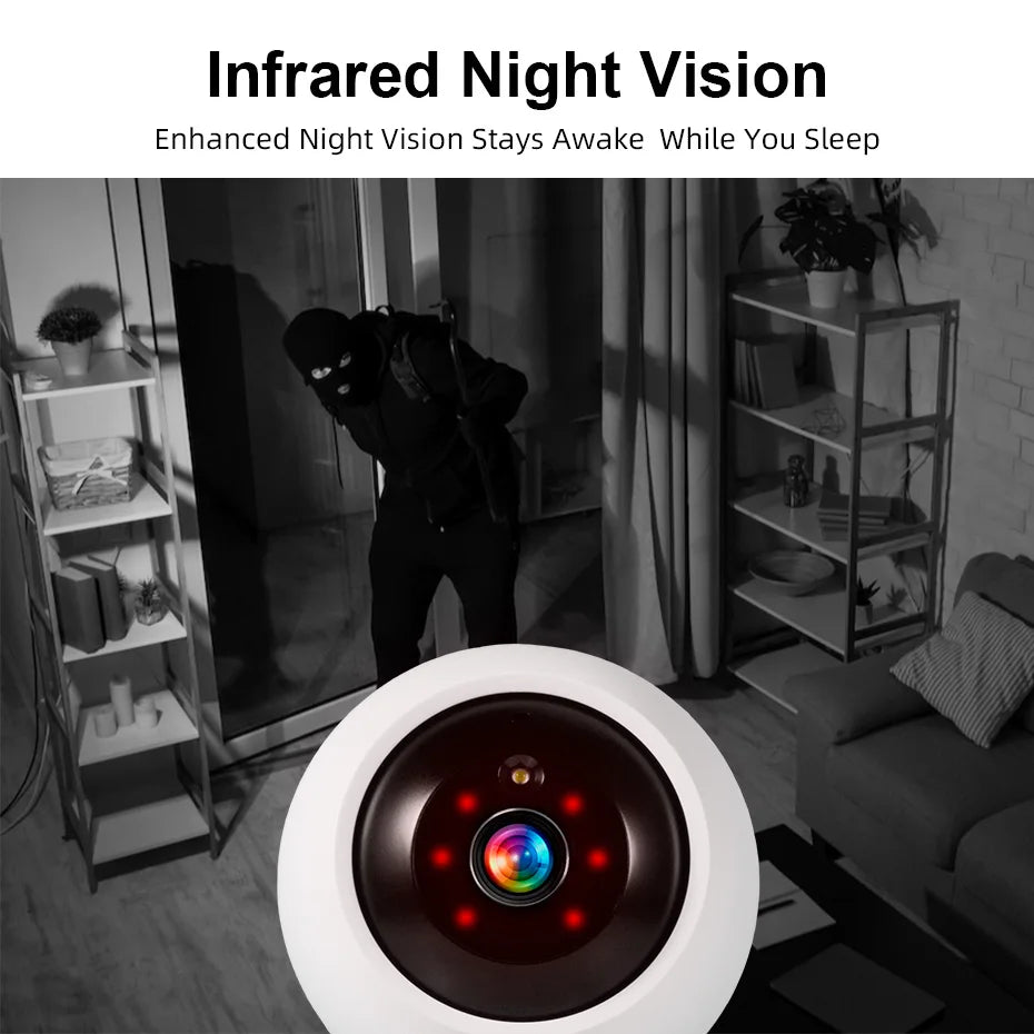 FUERS 4K 8MP WiFi IP Camera With Adjustable Bracket Tuya Smart Home Security Wireless Surveillance Camera Baby Monitor Mini Cam