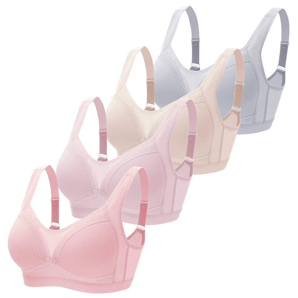 Traceless Maternity Bra Pregnant Women Comfortable And Breathable Cotton Front Open Button Breastfeeding Bra Large Size Bralette