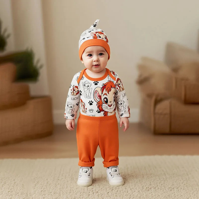 Autumn Lovely Comfortable lion 0-18 Months Newborn Knitted Boy Girl Infant Outfit Clothes Toddler Jumpsuit Costume Onesie baby