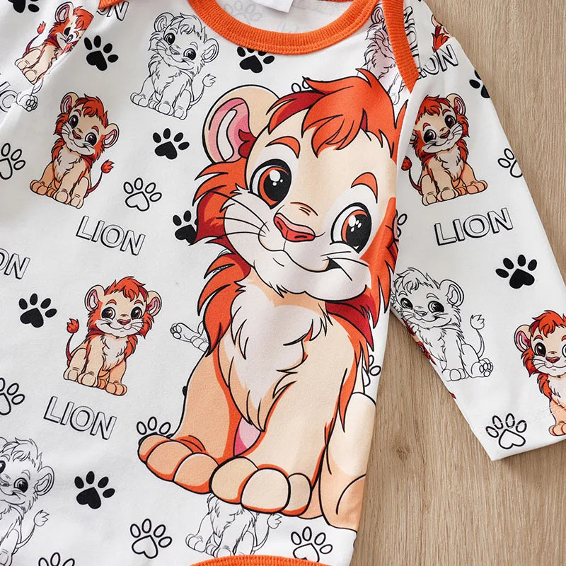 Autumn Lovely Comfortable lion 0-18 Months Newborn Knitted Boy Girl Infant Outfit Clothes Toddler Jumpsuit Costume Onesie baby