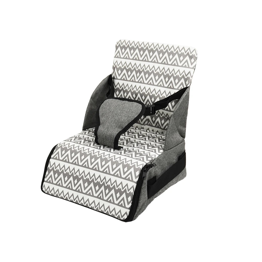 Universal Portable Baby Booster Seat for Dining Room & Travel - Foldable Space-Saving Chair with Washable Straps & Safety Buckle
